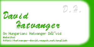 david hatvanger business card